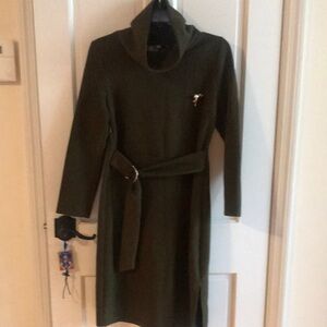Chic Olive Green Long Sleeve Dress